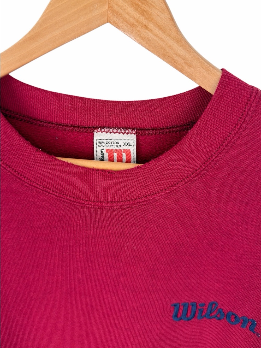 Vintage Wilson Men’s XXL Crewneck Sweatshirt Maroon Embroidered Logo USA Made - Picture 5 of 8